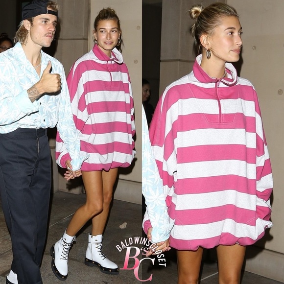 balenciaga pink striped sweater